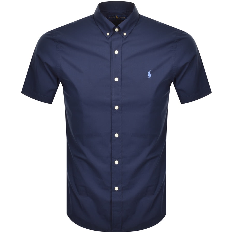 Alternative Image for ProductRalph Lauren Poplin Short Sleeved Shirt Navy1